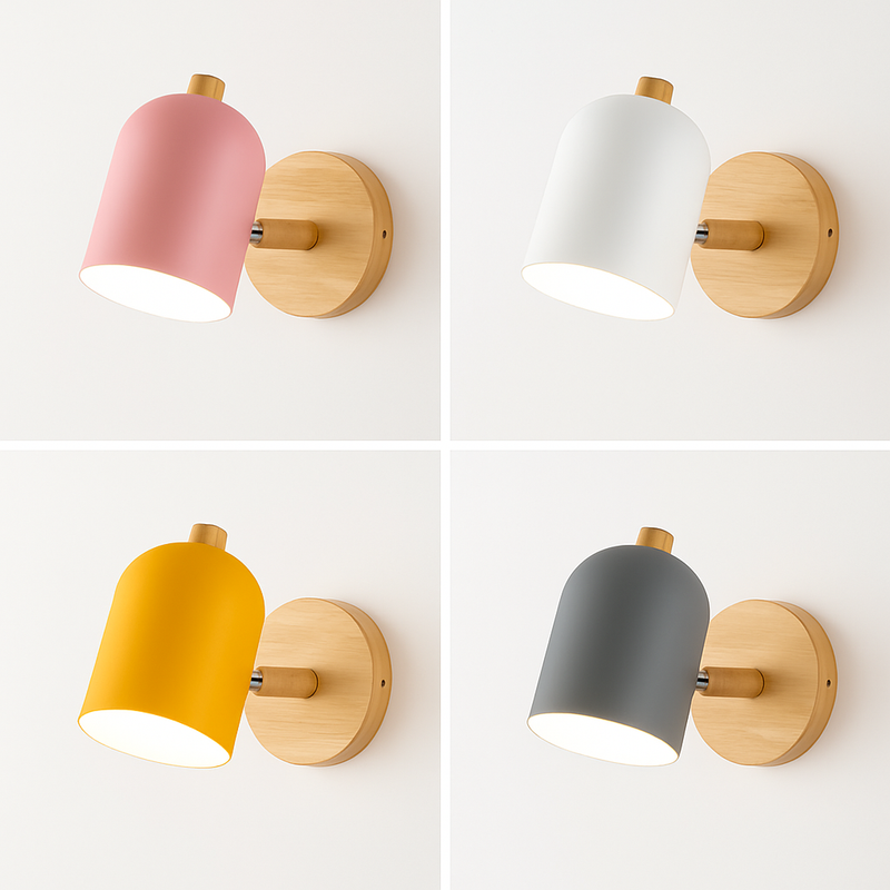 Appliques murales de chambre décoration murale lampes de chevet nordiques macaron tête de direction applique suspendue en bois salon/chambre à coucher éclairage de lecture