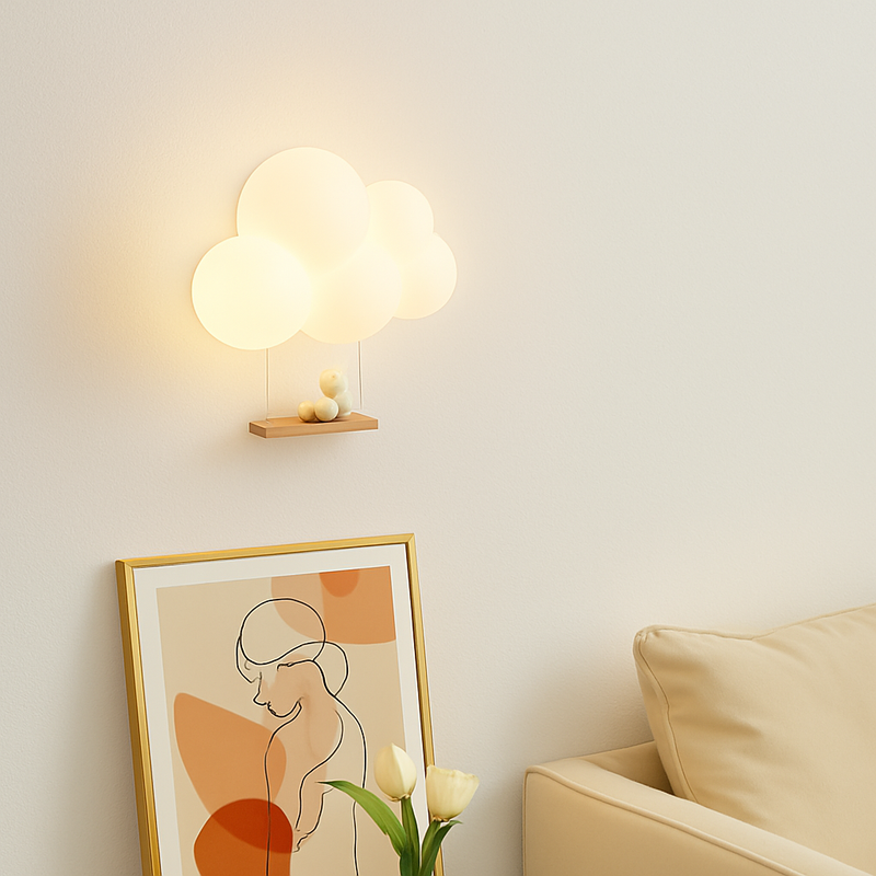 appliques murales led minimalistes singe lapin nuage pour enfants