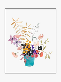 art mural vase à fleurs aquarelle impressions nordiques décoration intérieure