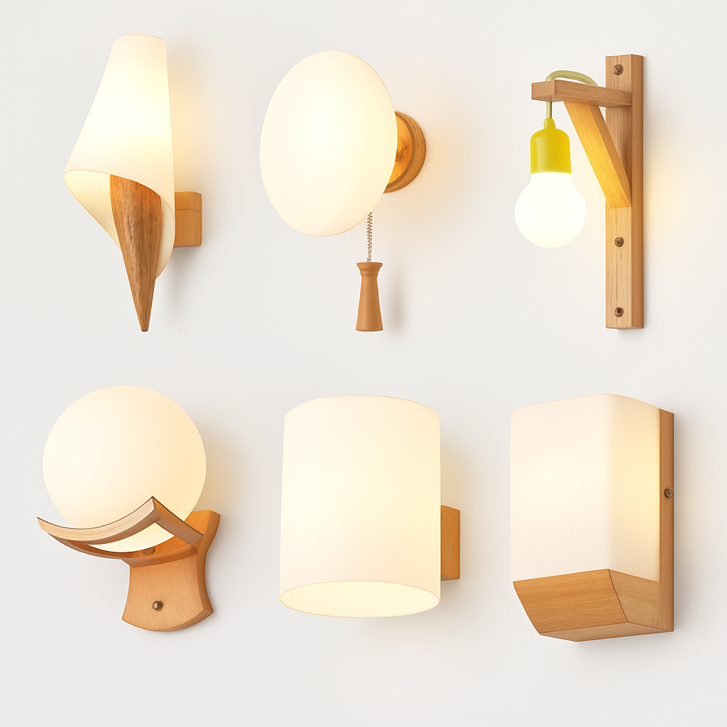 artpad applique murale scandinave bois abat-jour verre décoration intérieure led