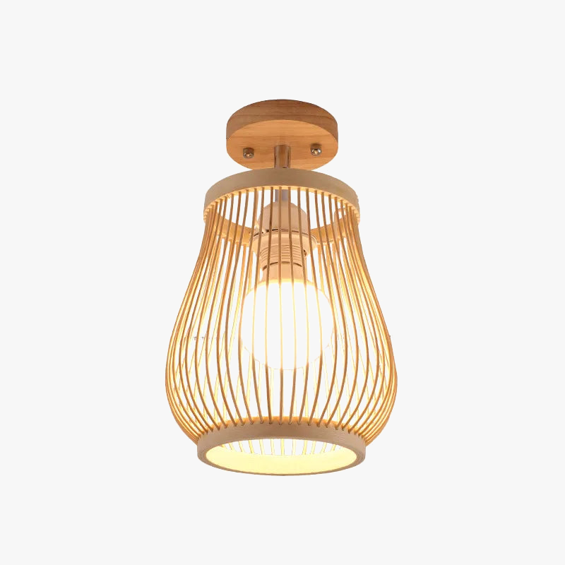 Plafonnier en bois naturel Lampe en bambou Multi Style Tricoté à la main Salon Chambre Éclairage Déco