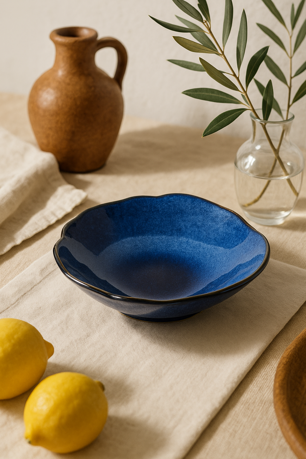Assiette ceramique forme coquillage style nordique irreguliere - vue 3 sur 3