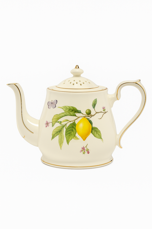 Assiette ceramique motif citron style européen elegant