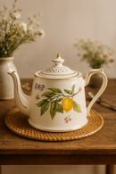 Assiette ceramique motif citron style européen elegant