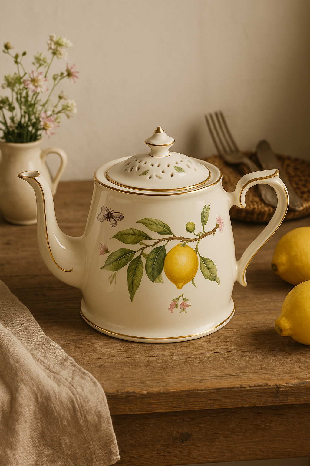 Assiette ceramique motif citron style europeen elegant - vue 3 sur 3