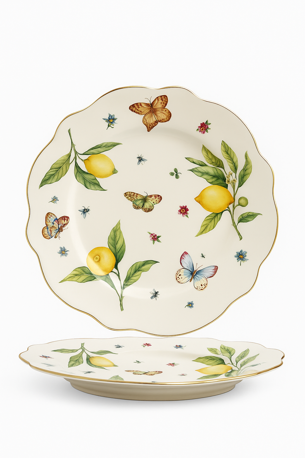 Assiette ceramique motif citron style europeen elegante - vue 2 sur 2