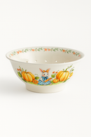 Assiette ceramique motif citrouille lapin style jardin