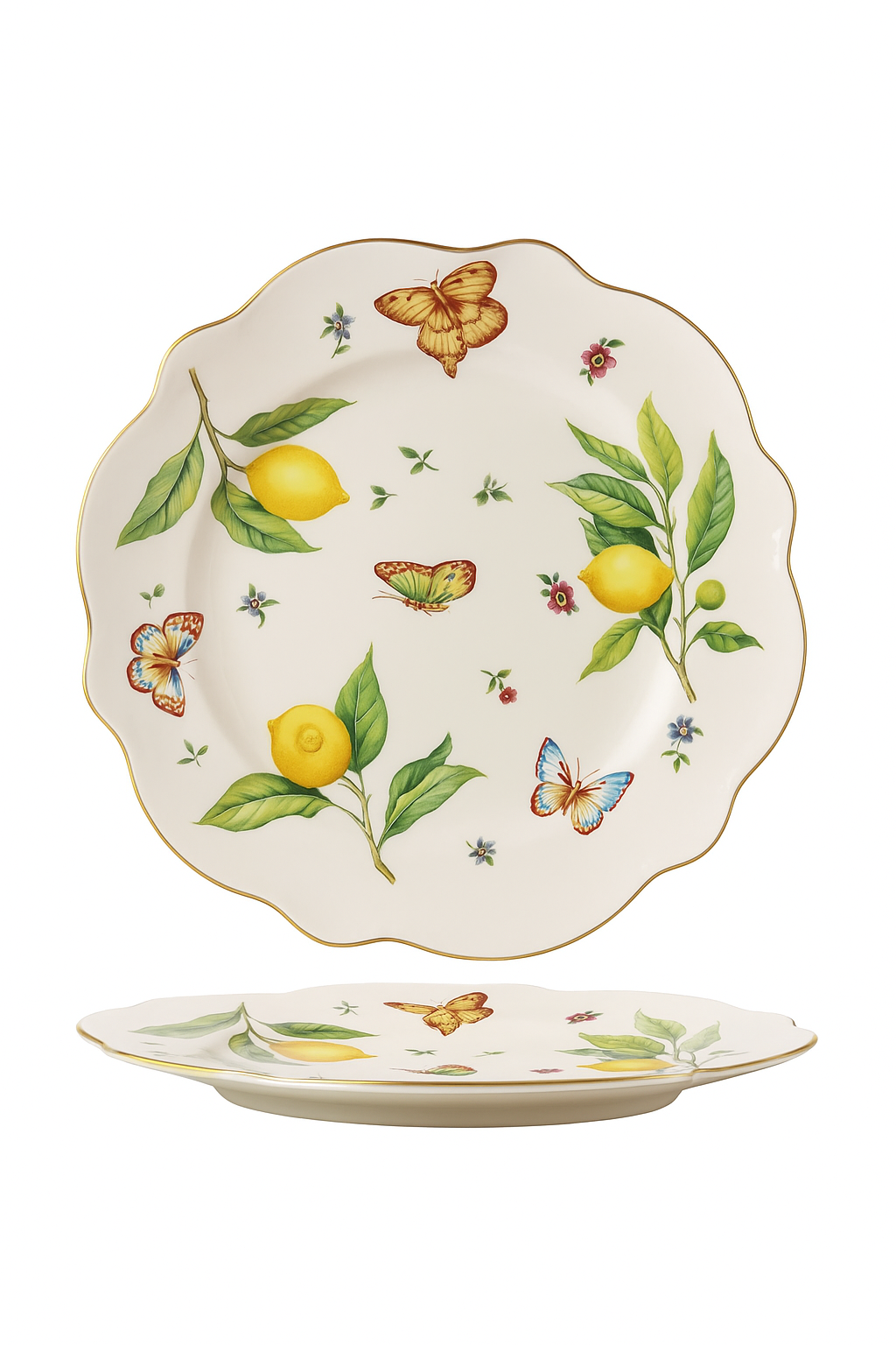 assiette ceramique style europeen motif citron elegante - vue 2 sur 2
