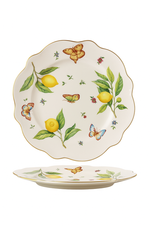 assiette ceramique style europeen motif citron elegante