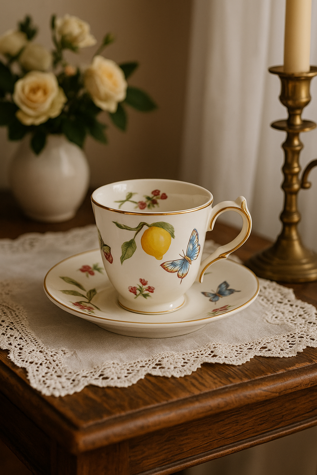 Assiette céramique style européen motif citron élégante - vue 3 sur 3