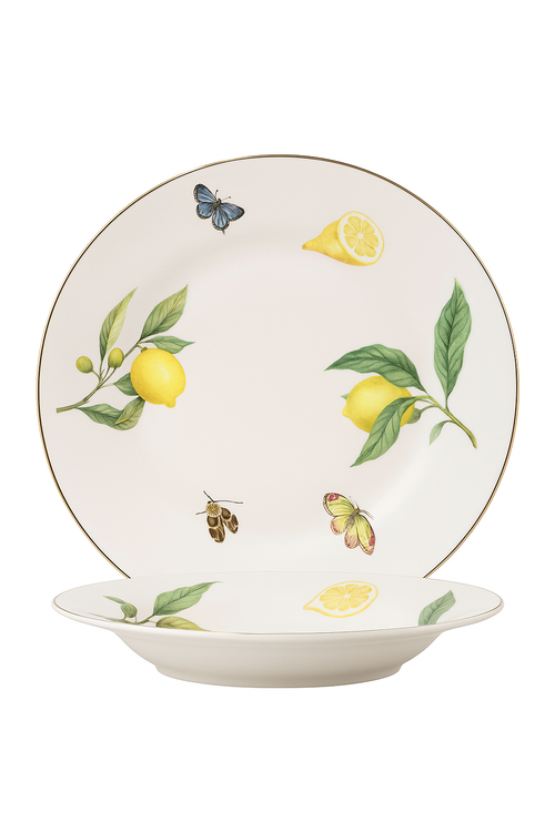 Assiette ceramique style europeen motif citron elegante