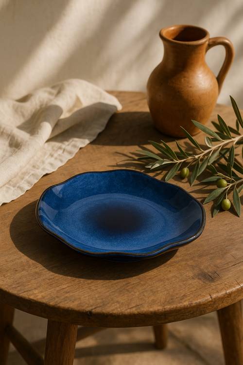 Assiette ceramique style nordique forme coquillage irreguliere cuisine