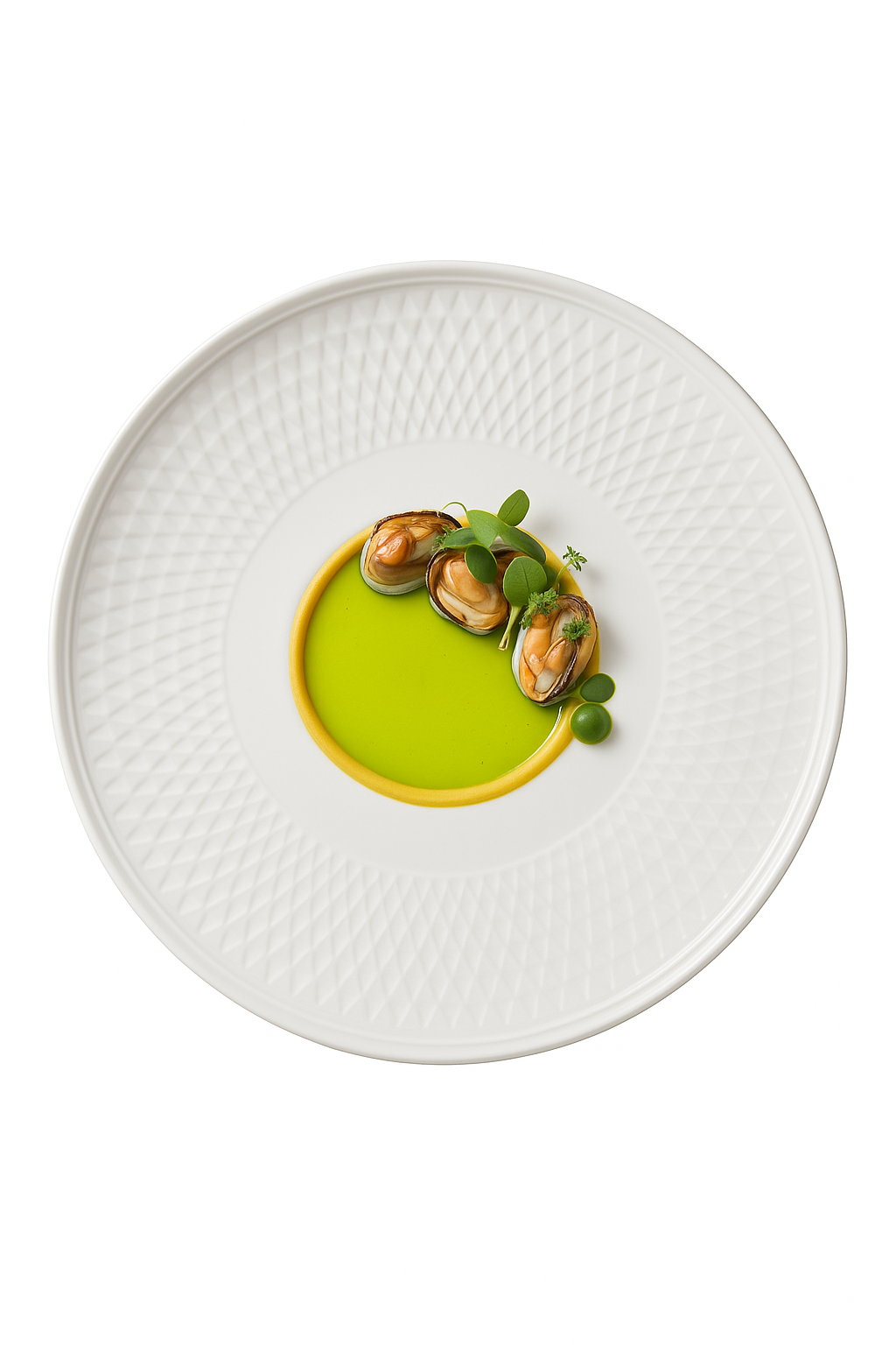 Assiette ceramique texturee relief style artisanal service - vue 3 sur 2