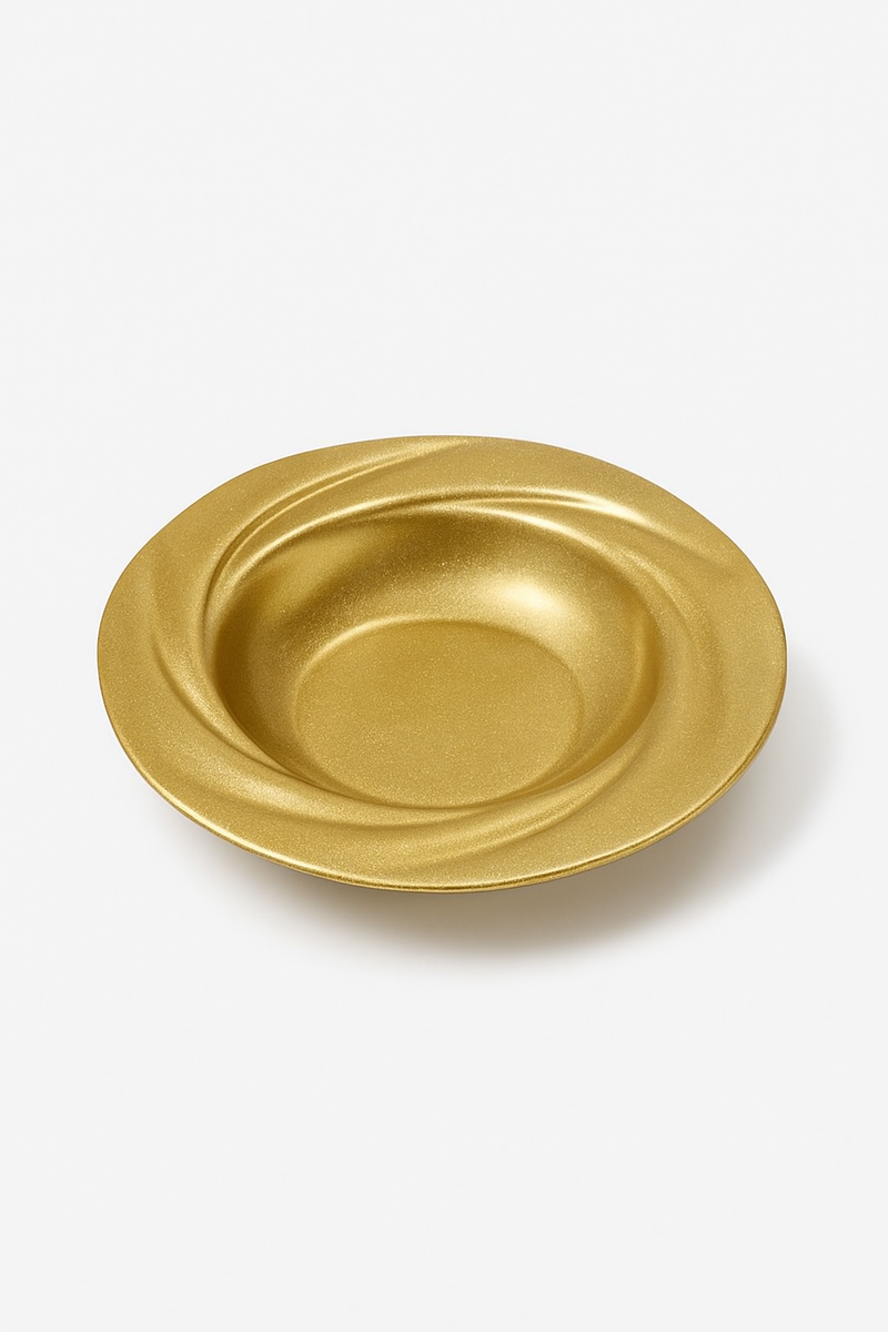Assiette creuse inox style retro luxe pour salade