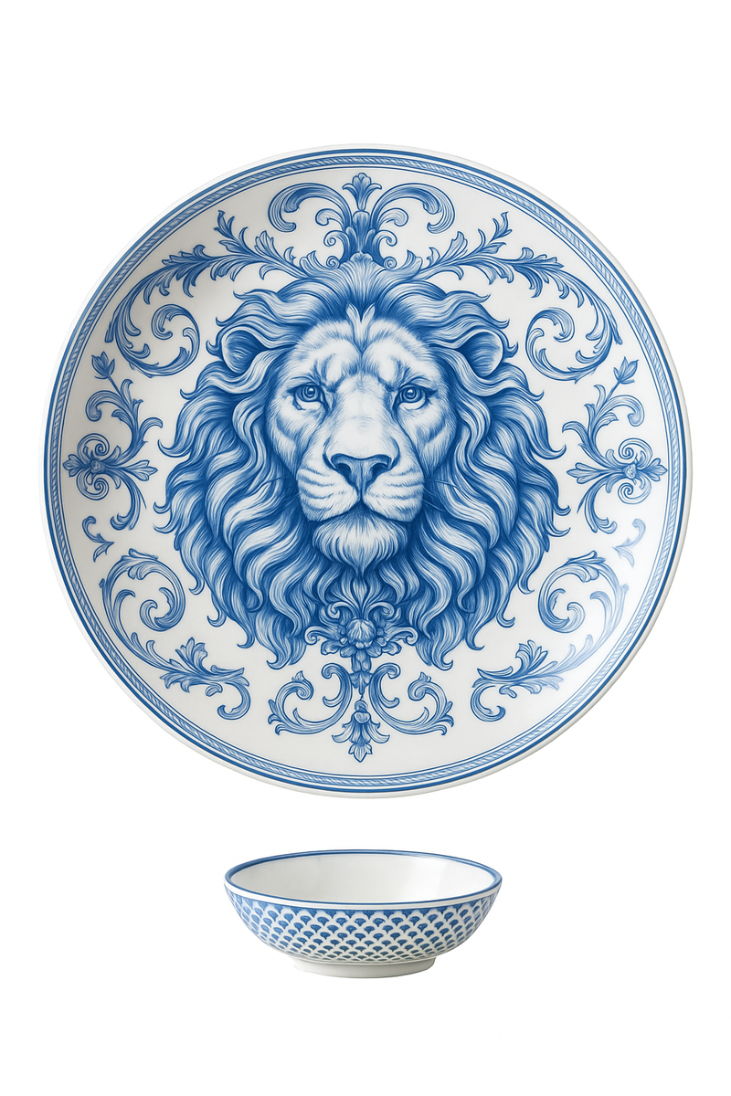 Assiette decorative ceramique motif lion deco murale