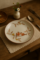 Assiette dessert japonaise ceramique motifs floraux peinte main