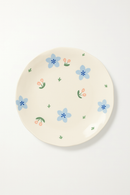Assiette gateau ceramique artisanale style coreen motif floral