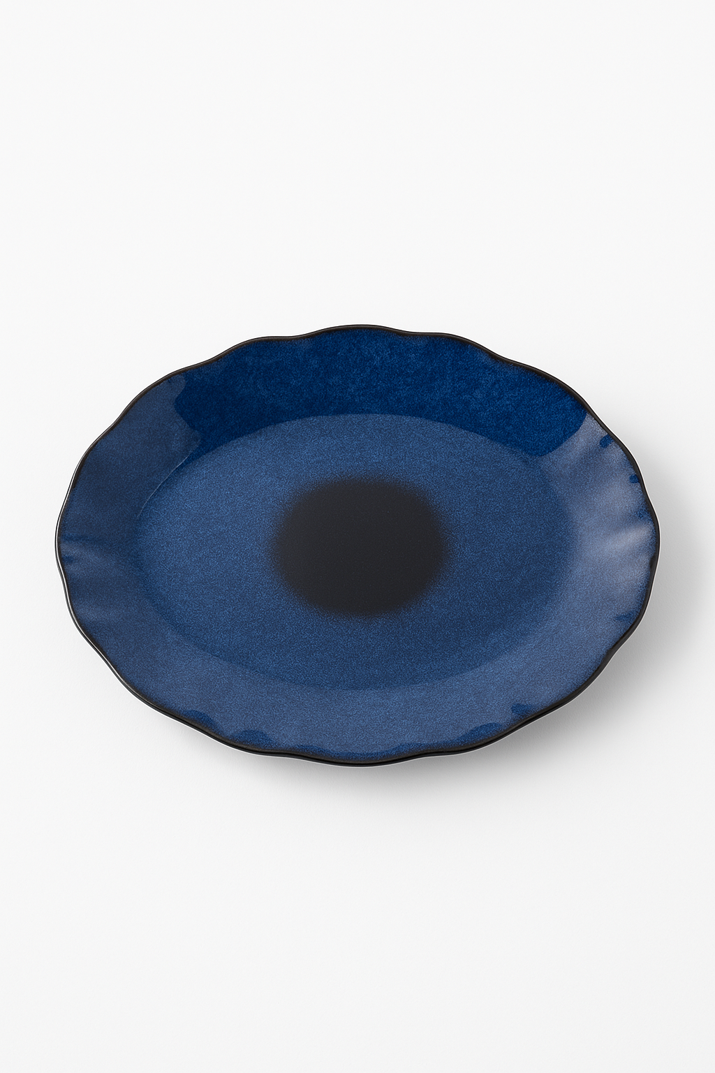 assiette plate céramique japonaise forme irrégulière style coquillage - vue 2 sur 3