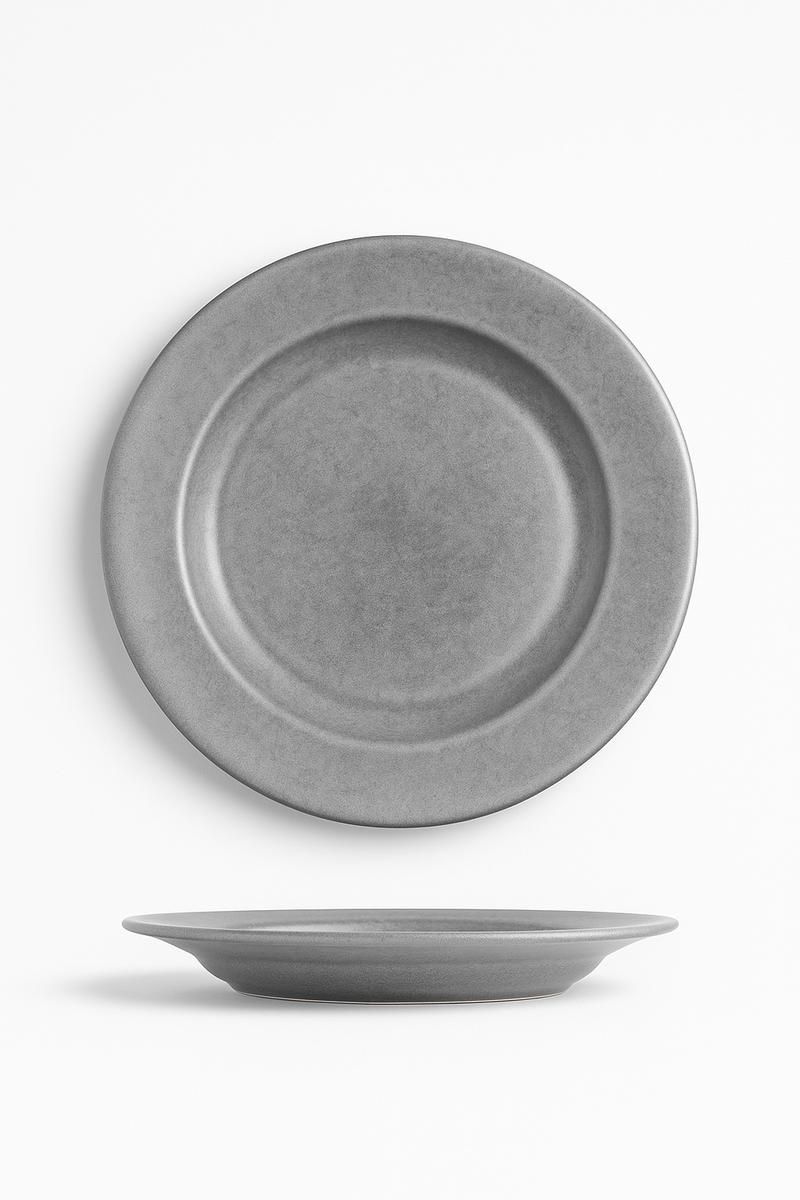 Assiette plate inox style industriel vintage pour camping