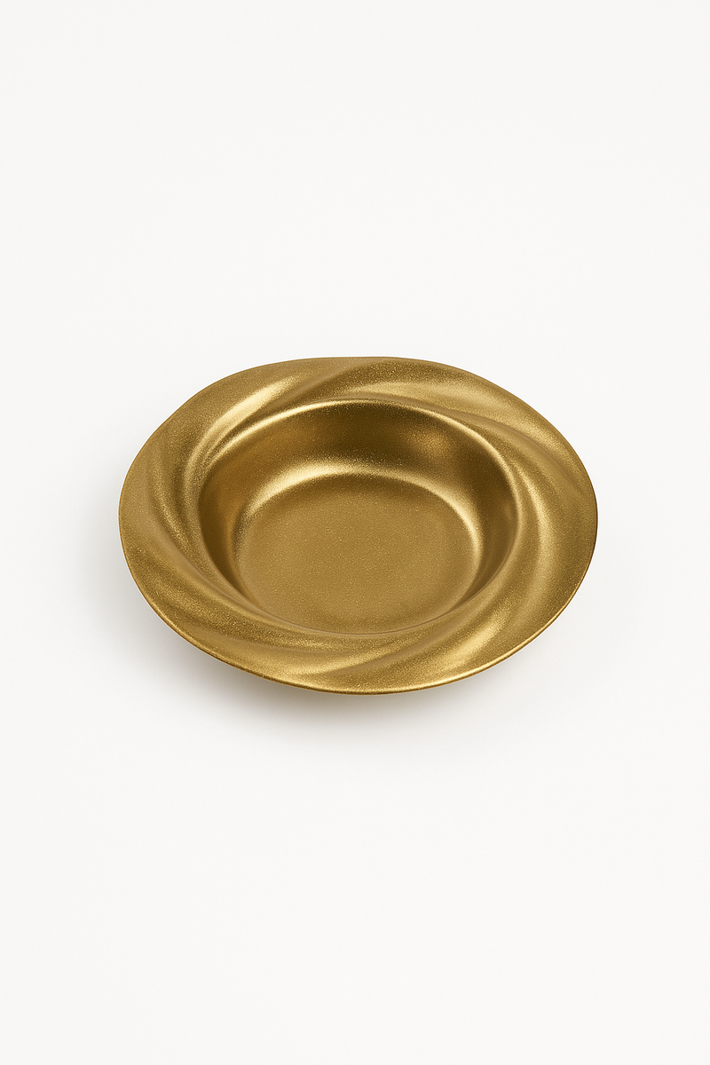 Assiette salade inox retro style restaurant dessert profond
