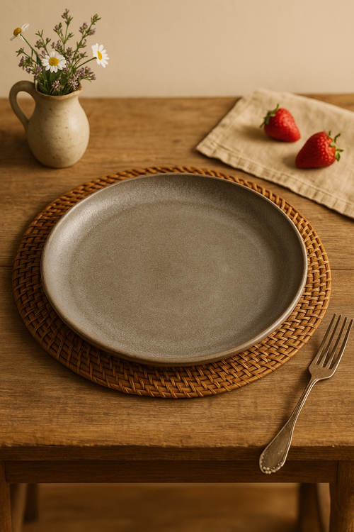 Assiettes acier inoxydable style industriel retro plateaux cafe