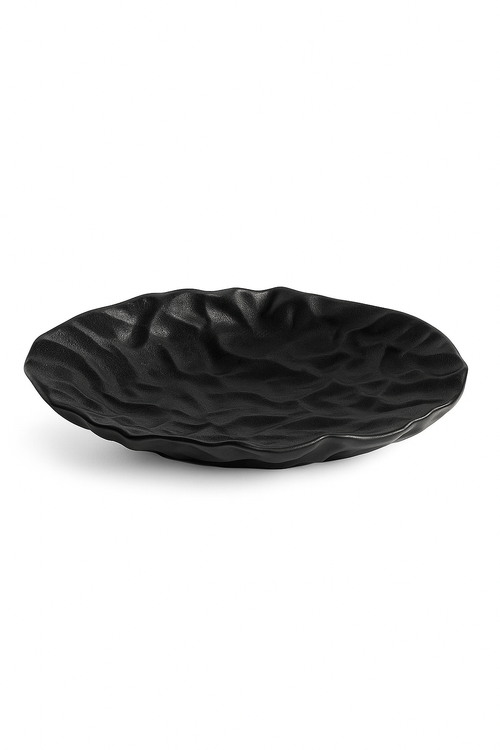 Assiettes creuses ceramique texture ridee style restaurant elegante