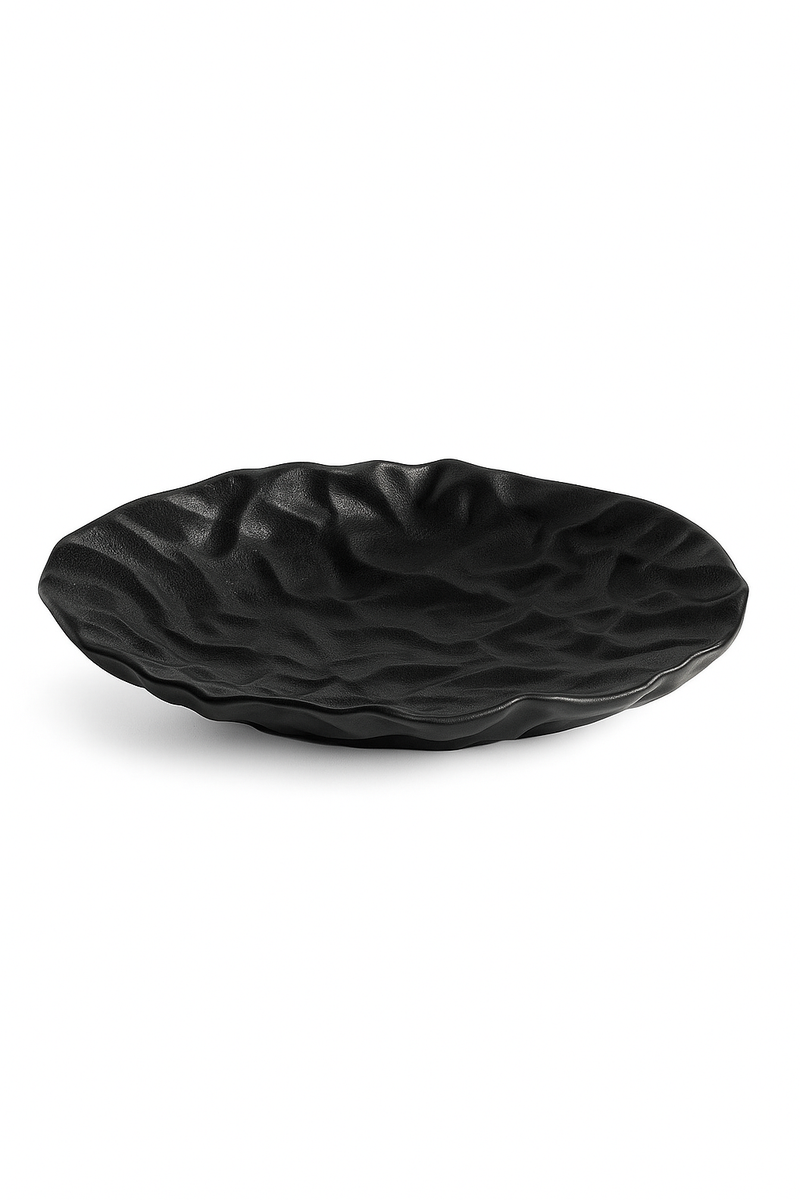 Assiettes creuses ceramique texture ridee style restaurant elegante