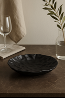 Assiettes creuses ceramique texture ridee style restaurant elegante