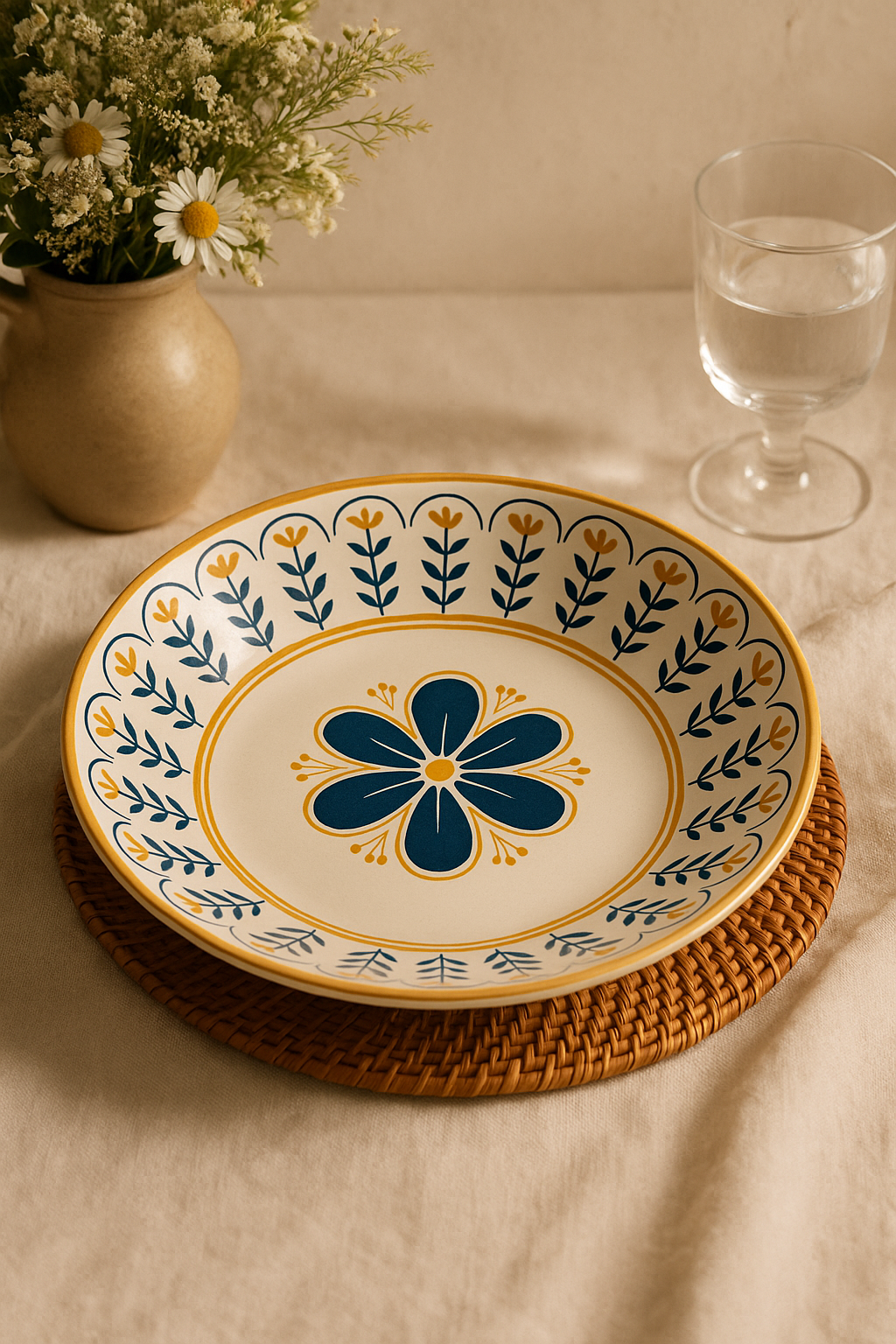 Assiettes japonaises céramique relief 20cm lot 4 - vue 3 sur 3