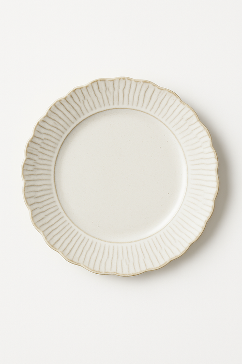 Assiettes plates ceramique relief retro pour restaurant desserts