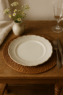 Assiettes plates ceramique relief retro pour restaurant desserts