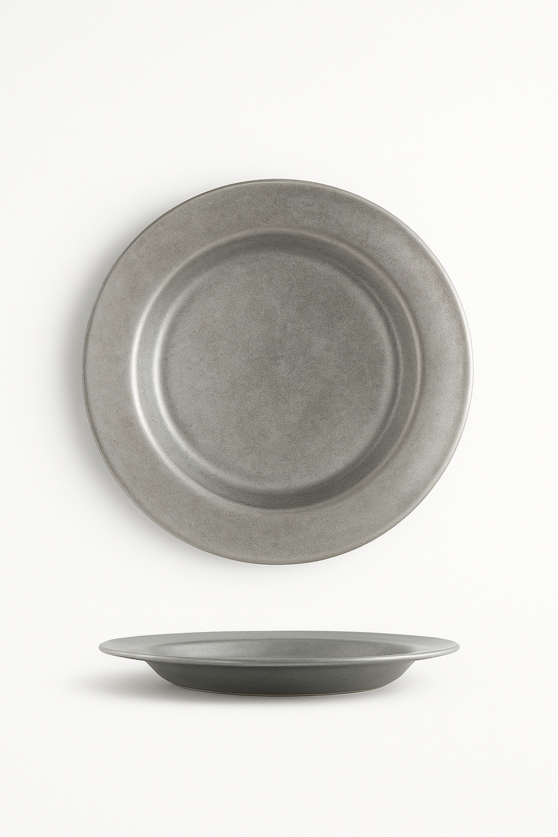 Assiettes plates nordiques vintage acier inoxydable steak dessert