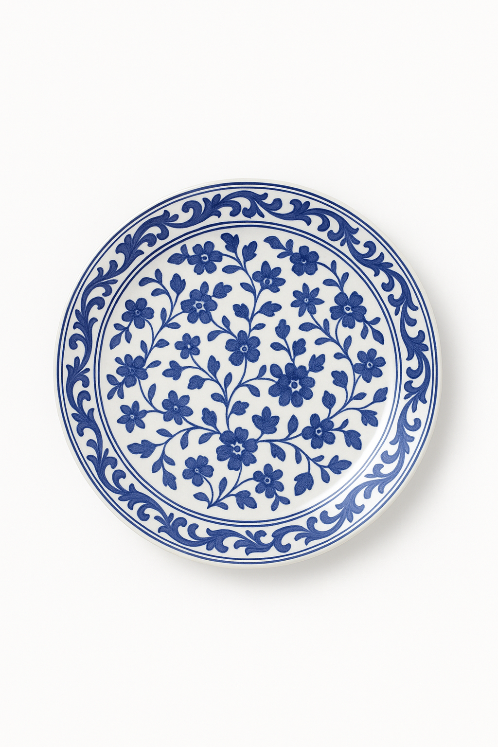 Assiettes porcelaine style chinois motifs floraux poisson - vue 2 sur 2