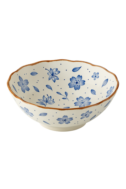 Assiettes profondes céramique style japonais floral rétro