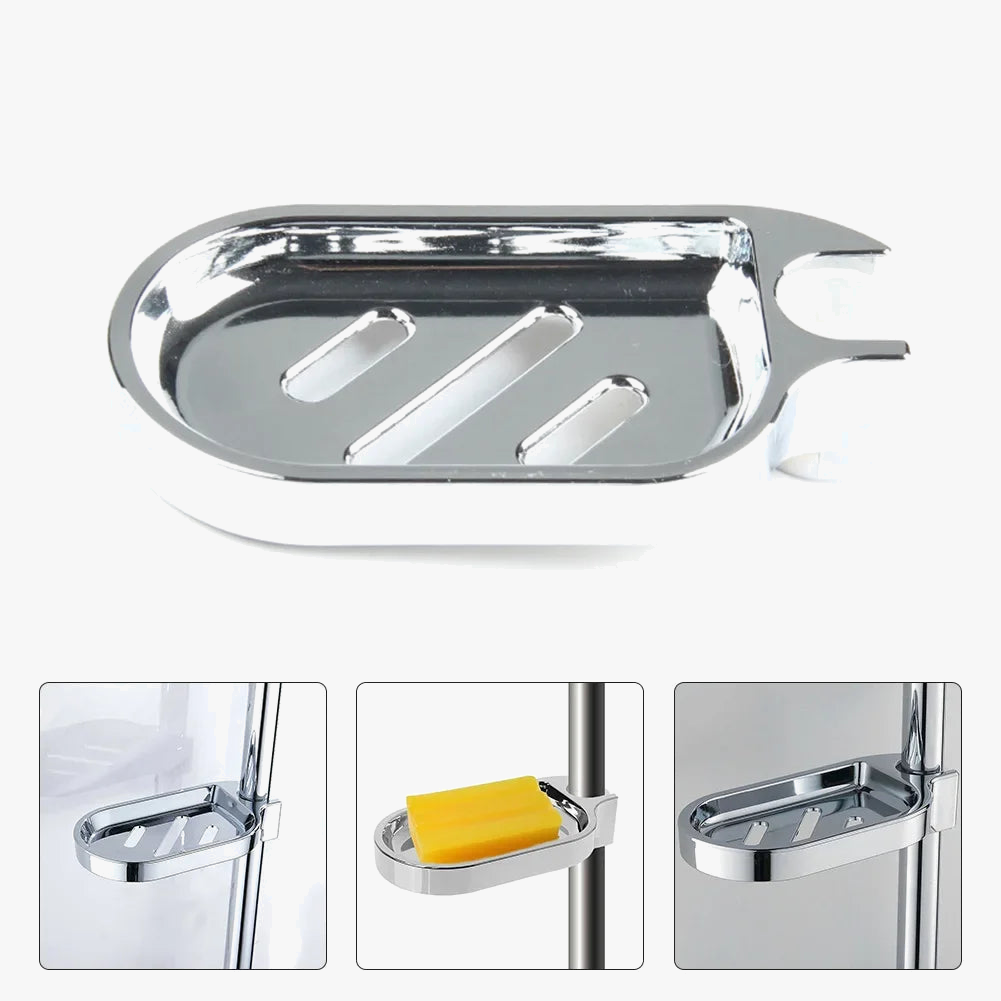 barre de douche en plastique porte savon coulissante pour salle de bain