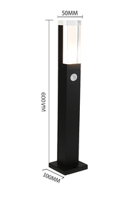 bornes lumineuses led étanches avec détecteur de mouvement pour jardin extérieur