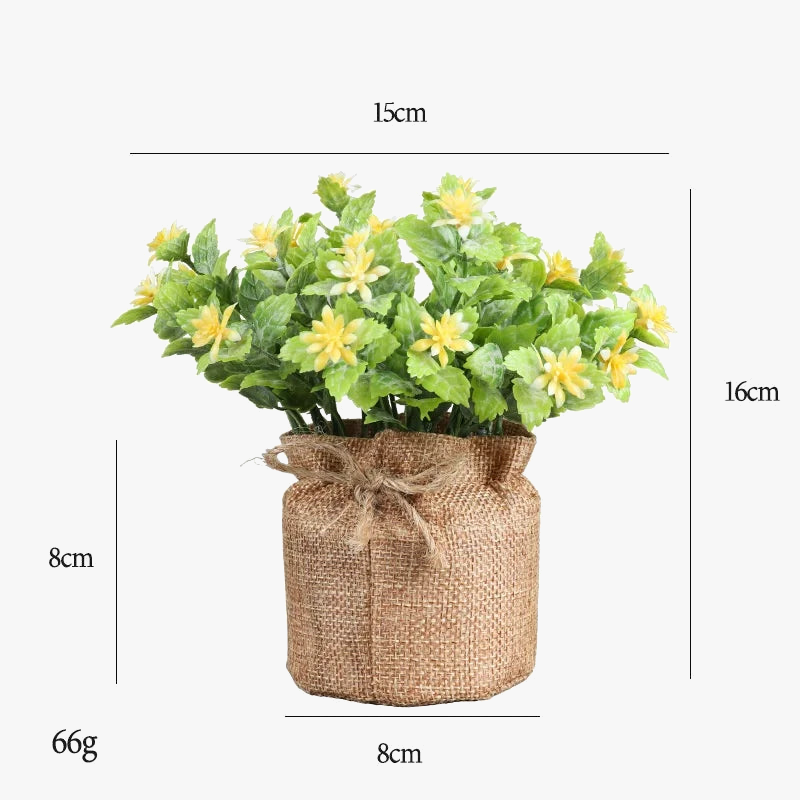 bouquet de jasmin artificiel en pot pour décoration intérieure