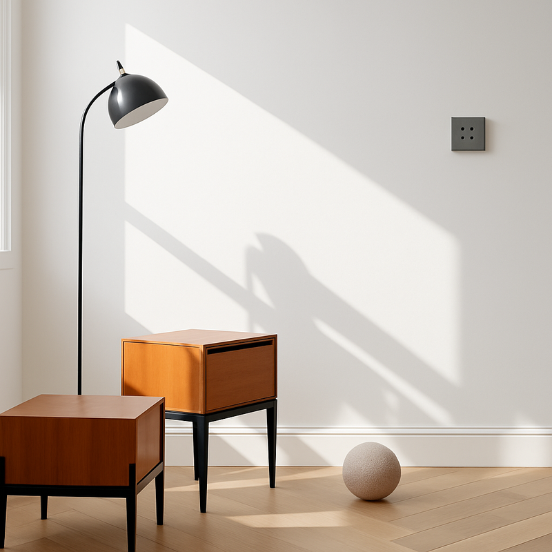 Cache prise plate en acier gris foncé brossé