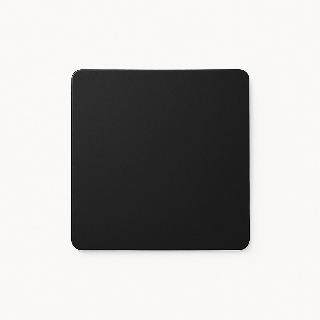 Cache prise plate en acier noir mat