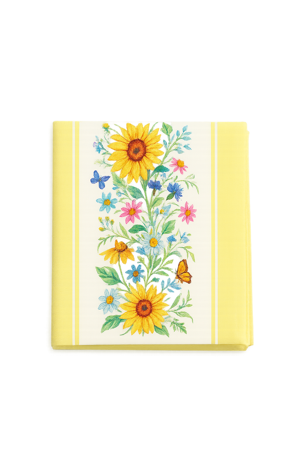 Chemin de table motifs tournesols papillons style champêtre - vue 2 sur 3