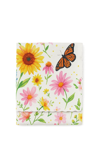 Chemin de table motifs tournesols papillons style champetre