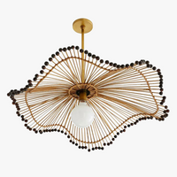 Suspension design en rotin style chinois apaisant