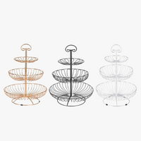 corbeille à fruits à trois niveaux en fil métallique