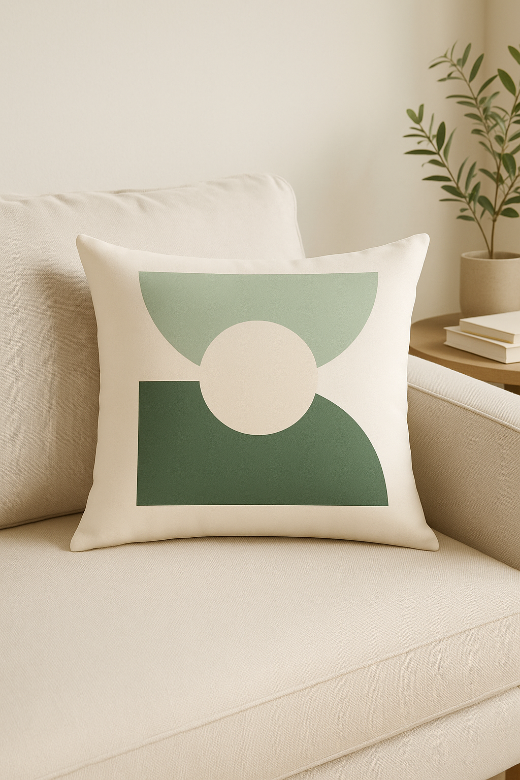 coussin à motif végétal vert pour décoration intérieure élégante