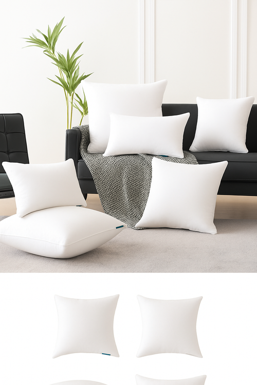 coussin décoratif blanc moelleux 50x50cm 45x45cm 30x50cm