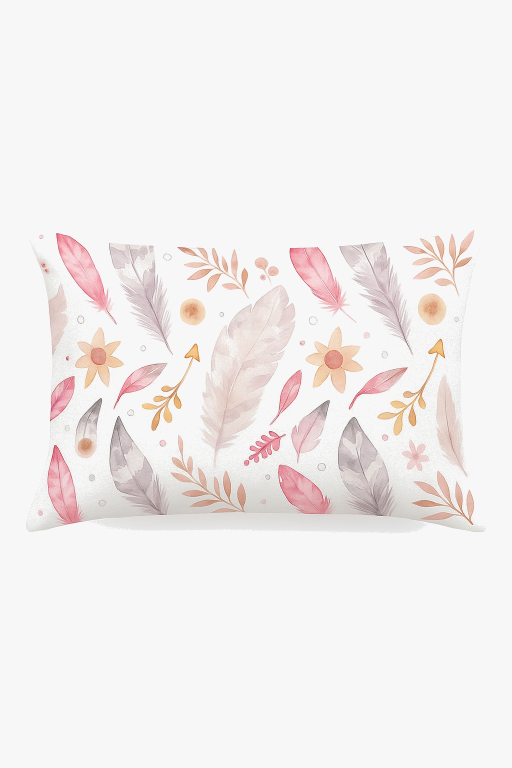 coussin décoratif rectangulaire motif plumes 30 x 50 cm