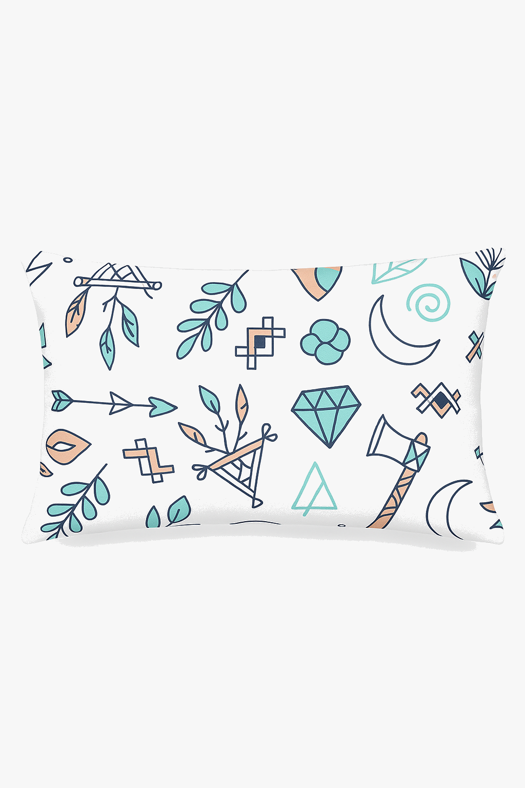 coussin décoratif rectangulaire motif plumes 30x50 cm