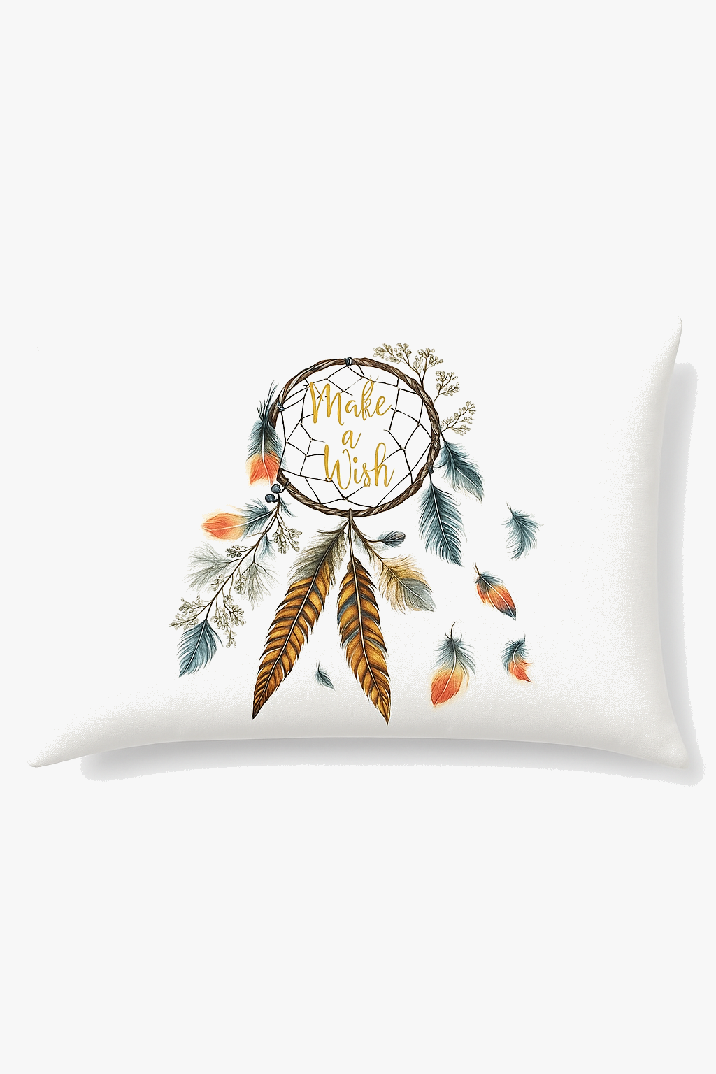 coussin décoratif rectangulaire motif plumes 30x50 cm