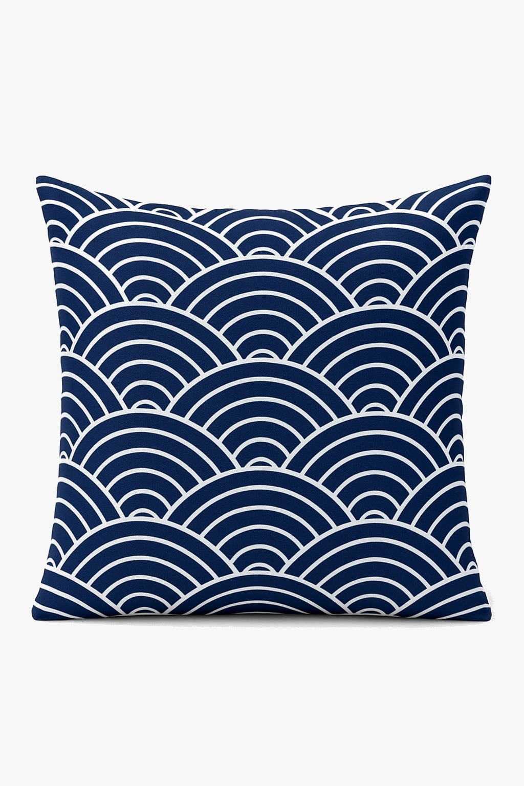 coussin géométrique bleu marine pour canapé élégant