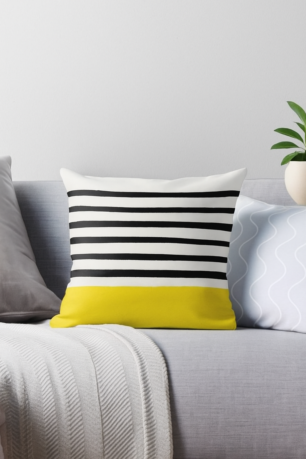 coussin lombaire motif géométrique abstrait réversible élégant